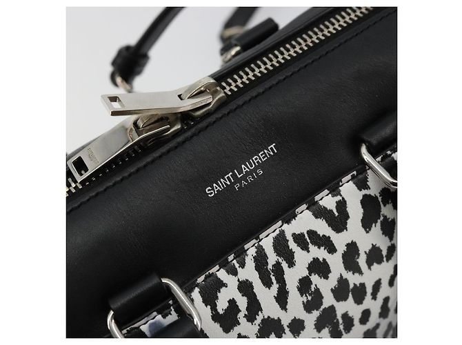 Borsa SAINT LAURENT Duffle Toy in pelle 2way Nero Argento Auth bs35119 - vista 20