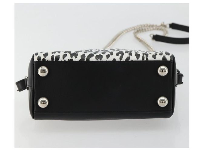 Borsa SAINT LAURENT Duffle Toy in pelle 2way Nero Argento Auth bs35119 - vista 5