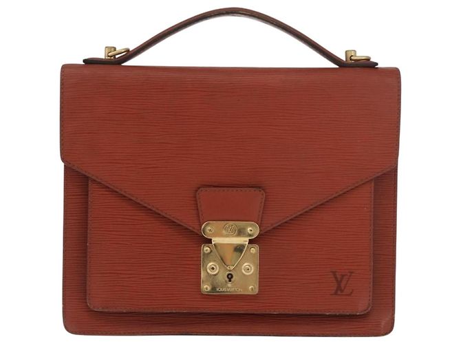 LOUIS VUITTON Epi Monceau 28 Hand Bag Marrone M52123 LV Auth BA12701 - vista 13