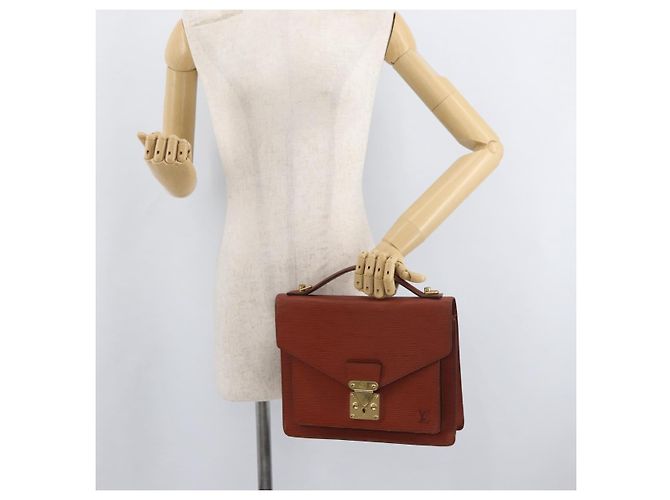 LOUIS VUITTON Epi Monceau 28 Hand Bag Marrone M52123 LV Auth BA12701 - vista 27