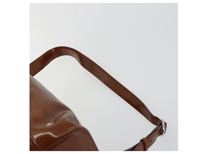 Borsa a tracolla CARTIER PANTHERE in pelle vernice marrone argento Auth 178367 - vista 8