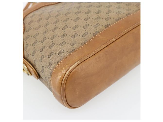 Borsa a tracolla GUCCI Micro GG Supreme PVC Beige Oro Auth ka4395 D'oro - vista 14
