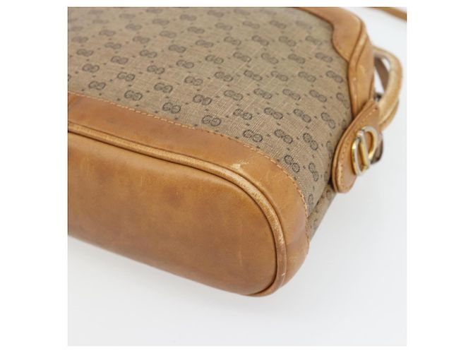 Borsa a tracolla GUCCI Micro GG Supreme PVC Beige Oro Auth ka4395 D'oro - vista 15