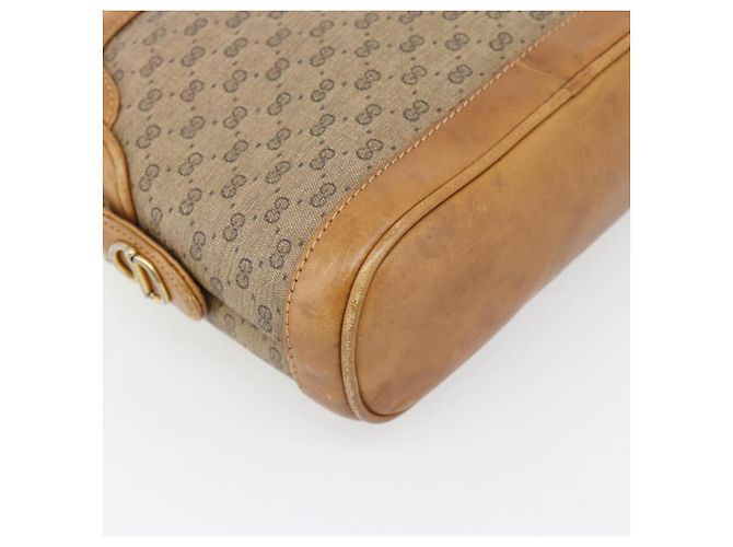 Borsa a tracolla GUCCI Micro GG Supreme PVC Beige Oro Auth ka4395 D'oro - vista 16