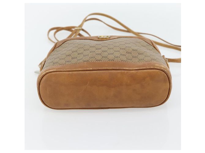 Borsa a tracolla GUCCI Micro GG Supreme PVC Beige Oro Auth ka4395 D'oro - vista 5