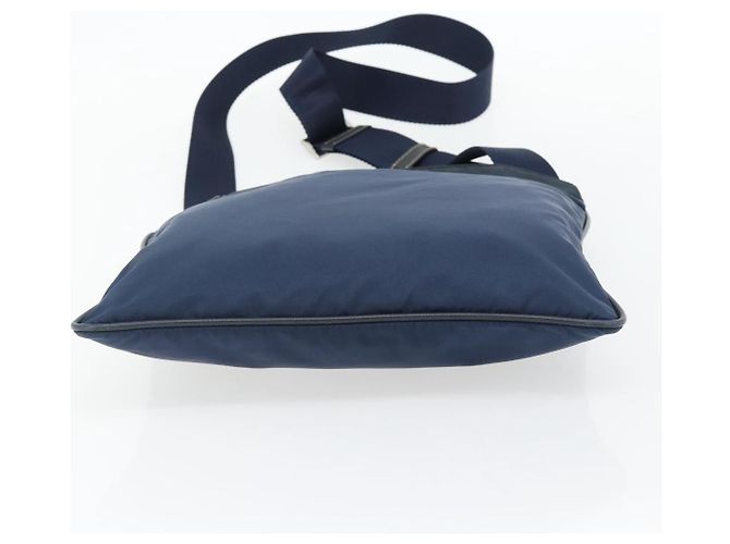 Borsa a Spalla PRADA Nylon Blu Navy Argento Auth ka4414A - vista 5