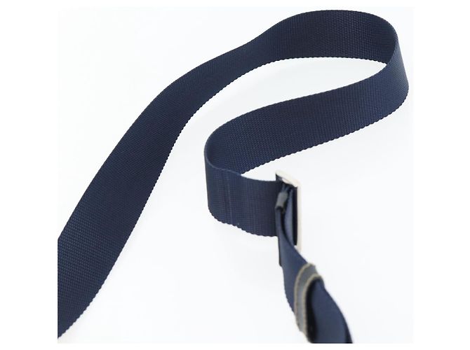 Borsa a Spalla PRADA Nylon Blu Navy Argento Auth ka4414A - vista 8