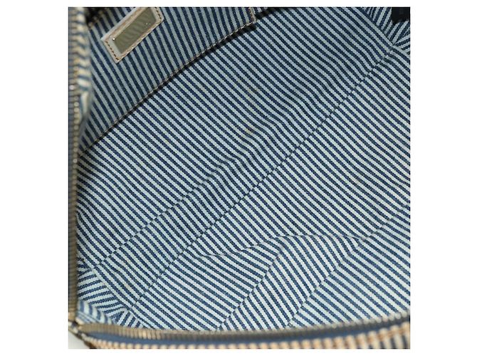 Borsa FENDI Spy in tela Navy Gold Auth bs35147A D'oro Blu navy - vista 11