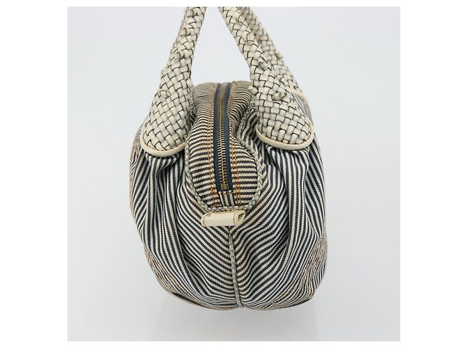 Borsa FENDI Spy in tela Navy Gold Auth bs35147A D'oro Blu navy - vista 3