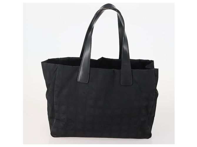 CHANEL Nova bolsa Tote Travel line Nylon 3 Set Preto CC Auth BA12665 - vista 10