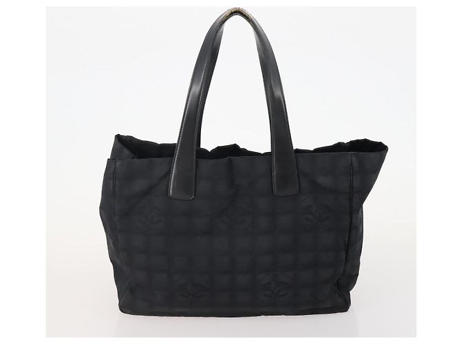 CHANEL Nova bolsa Tote Travel line Nylon 3 Set Preto CC Auth BA12665 - vista 18
