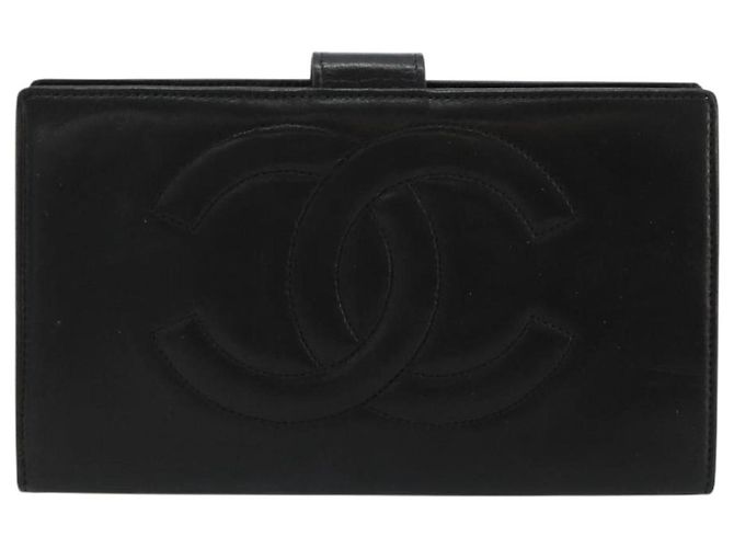 CHANEL Long Wallet Lammfell Schwarz CC Auth BA12654A - Ansicht 13