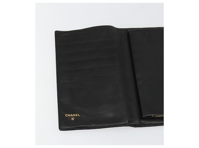 CHANEL Long Wallet Lammfell Schwarz CC Auth BA12654A - Ansicht 18
