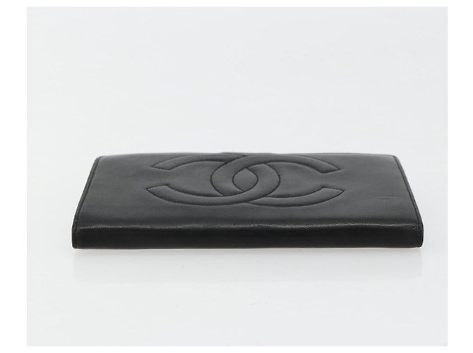 CHANEL Long Wallet Lammfell Schwarz CC Auth BA12654A - Ansicht 6