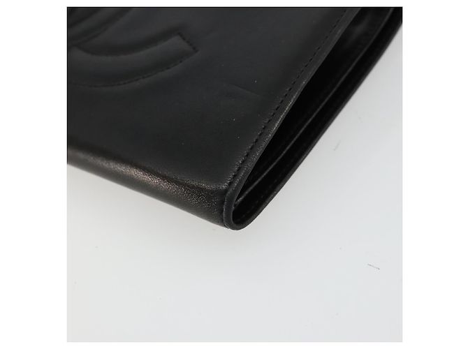 CHANEL Long Wallet Lammfell Schwarz CC Auth BA12654A - Ansicht 7