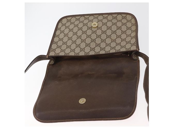 Borsa GUCCI GG Supreme Web Sherry Line PVC Beige Oro 001 104 0551 Auth 178811 D'oro - vista 10