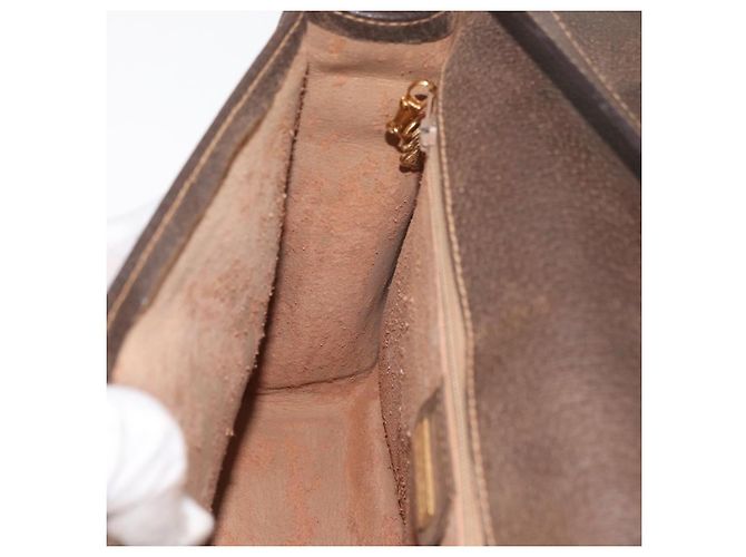 Borsa GUCCI GG Supreme Web Sherry Line PVC Beige Oro 001 104 0551 Auth 178811 D'oro - vista 19