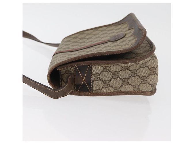 Borsa GUCCI GG Supreme Web Sherry Line PVC Beige Oro 001 104 0551 Auth 178811 D'oro - vista 4