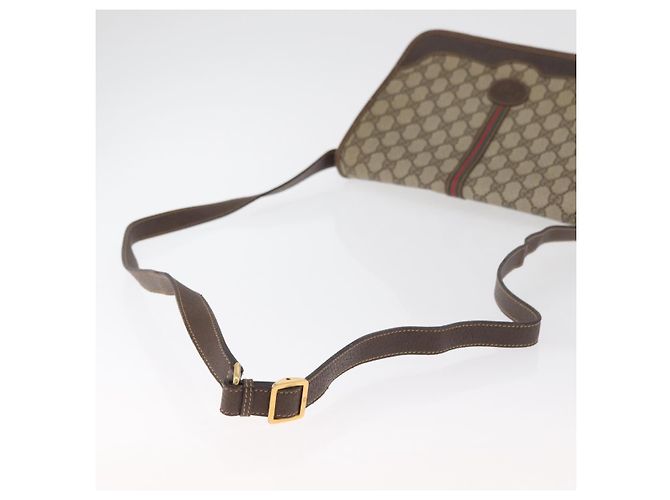 Borsa GUCCI GG Supreme Web Sherry Line PVC Beige Oro 001 104 0551 Auth 178811 D'oro - vista 7
