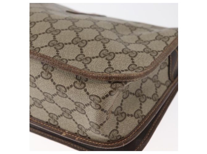 Borsa GUCCI GG Supreme Web Sherry Line PVC Beige Oro 001 104 0551 Auth 178811 D'oro - vista 9