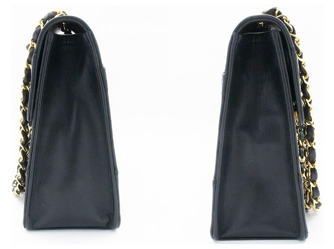 CHANEL Vintage Classic Chain Shoulder Bag Single Flap Quilted Lamb Nero - vista 5