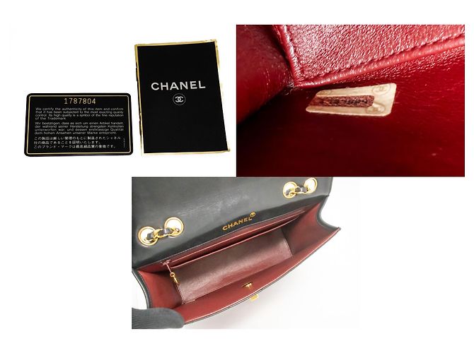 CHANEL Vintage Classic Chain Shoulder Bag Single Flap Quilted Lamb Nero - vista 9