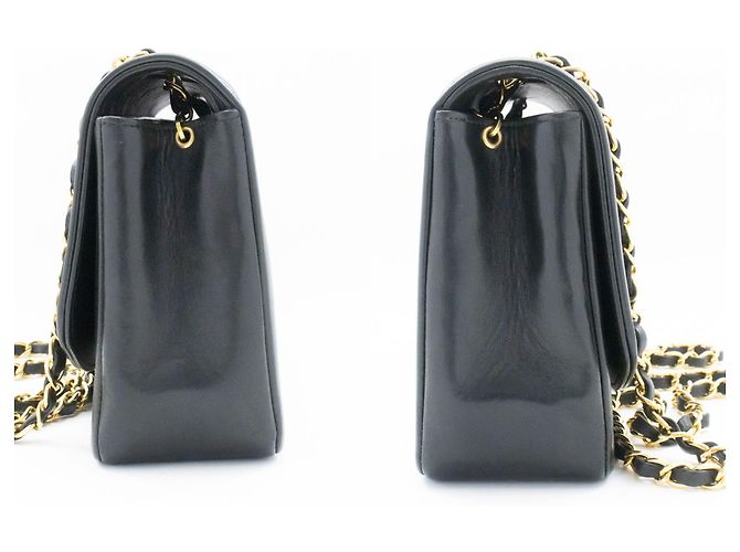Sac à bandoulière CHANEL Diana Flap Chain en cuir d'agneau matelassé noir - vue 5