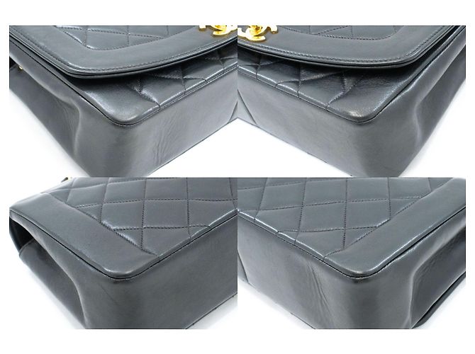 Sac à bandoulière CHANEL Diana Flap Chain en cuir d'agneau matelassé noir - vue 6