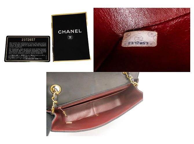 Sac à bandoulière CHANEL Diana Flap Chain en cuir d'agneau matelassé noir - vue 9