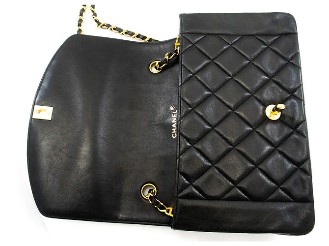 Borsa a tracolla CHANEL Diana Flap Chain in agnello trapuntato nero - vista 11