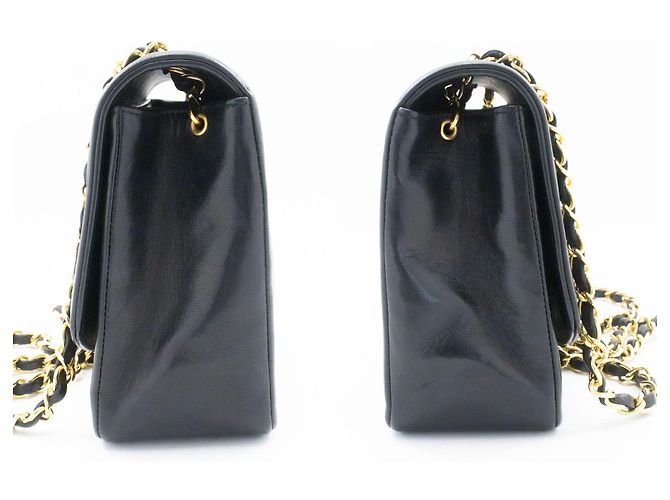 Borsa a tracolla CHANEL Diana Flap Chain in agnello trapuntato nero - vista 5