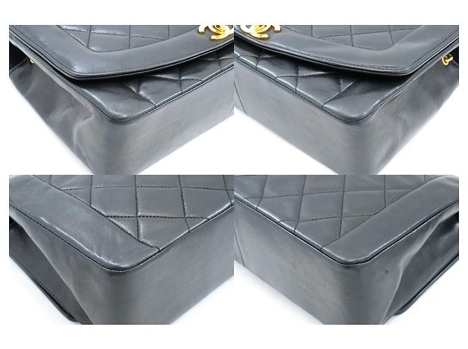 Borsa a tracolla CHANEL Diana Flap Chain in agnello trapuntato nero - vista 6