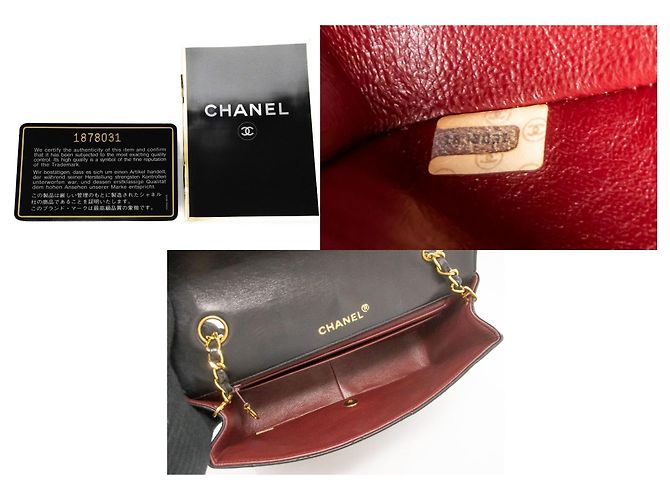 Borsa a tracolla CHANEL Diana Flap Chain in agnello trapuntato nero - vista 9