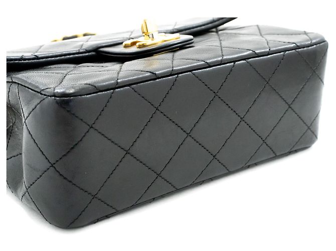 CHANEL Mini Square Small Chain Shoulder Bag Crossbody Black Lamb Nero - vista 4