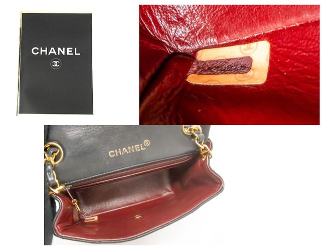 CHANEL Mini Square Small Chain Shoulder Bag Crossbody Black Lamb Nero - vista 9