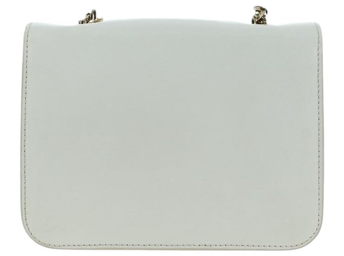 Borsa a Spalla Chain Vala in Pelle Bianca e Oro Salvatore Ferragamo Autentica 179845A - vista 2