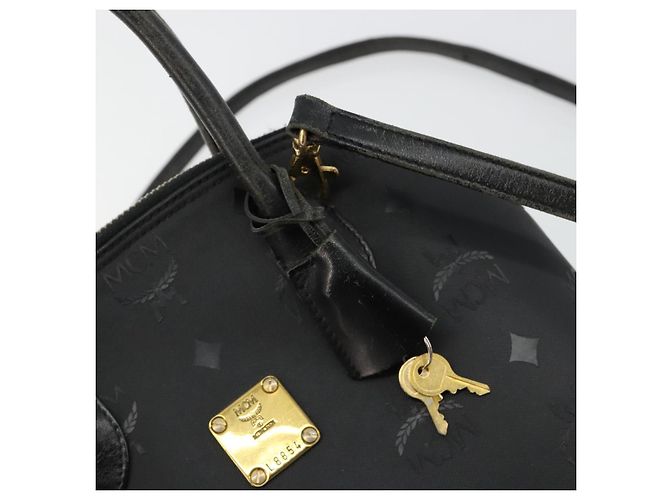 Borsa a Mano MCM Logogram Vicetos PVC 2way Nero Oro Auth 181172 D'oro - vista 10