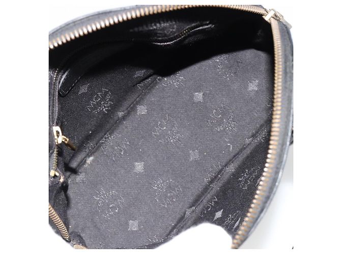Borsa a Mano MCM Logogram Vicetos PVC 2way Nero Oro Auth 181172 D'oro - vista 11