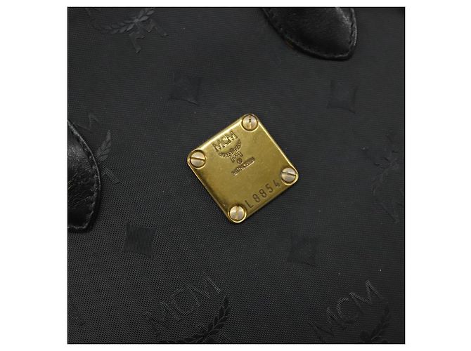 Borsa a Mano MCM Logogram Vicetos PVC 2way Nero Oro Auth 181172 D'oro - vista 12