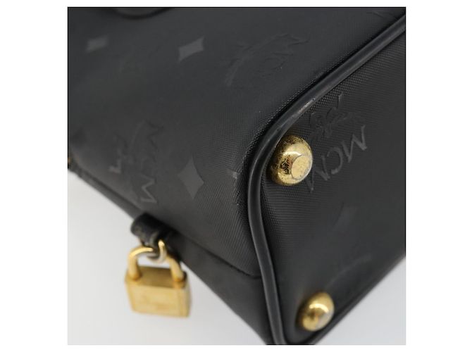 Borsa a Mano MCM Logogram Vicetos PVC 2way Nero Oro Auth 181172 D'oro - vista 17