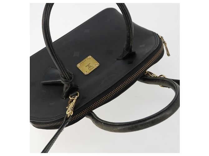 Borsa a Mano MCM Logogram Vicetos PVC 2way Nero Oro Auth 181172 D'oro - vista 6