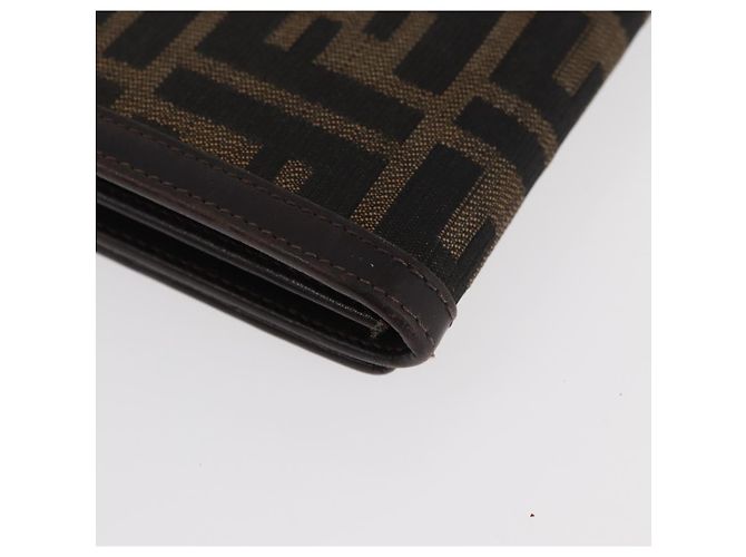 FENDI Zucca Canvas Long Wallet Schwarz Braun Auth 181538 - Ansicht 15
