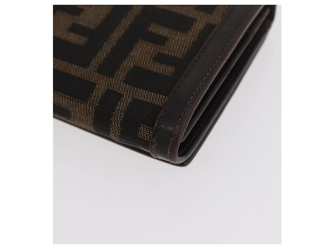 FENDI Zucca Canvas Long Wallet Schwarz Braun Auth 181538 - Ansicht 16