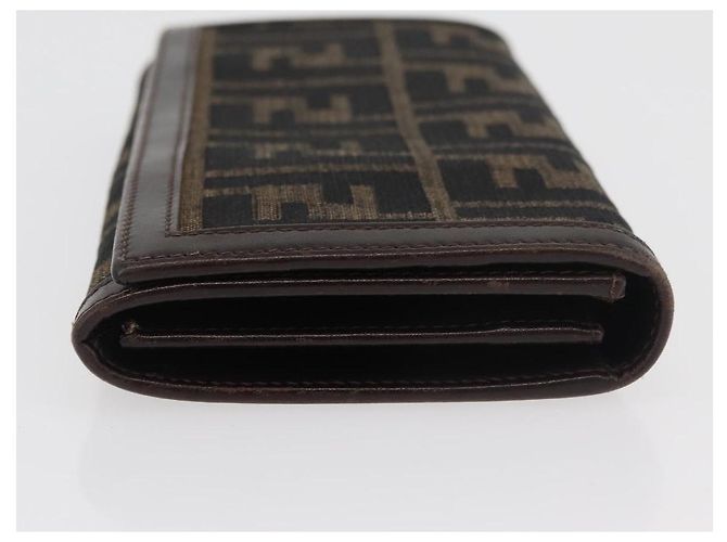 FENDI Zucca Canvas Long Wallet Schwarz Braun Auth 181538 - Ansicht 3