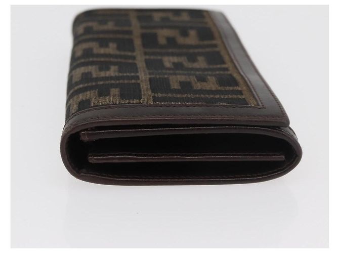 FENDI Zucca Canvas Long Wallet Schwarz Braun Auth 181538 - Ansicht 4