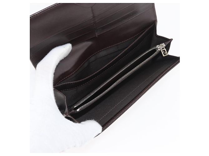 FENDI Zucca Canvas Long Wallet Schwarz Braun Auth 181538 - Ansicht 9