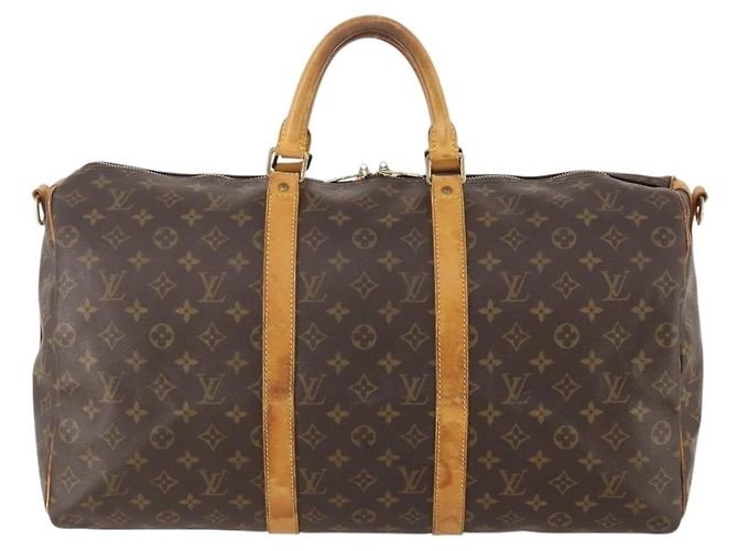 LOUIS VUITTON Monogram Keepall Bandouliere 50 Borsa Boston M41416 LV Auth 180498 Monogramma - vista 13