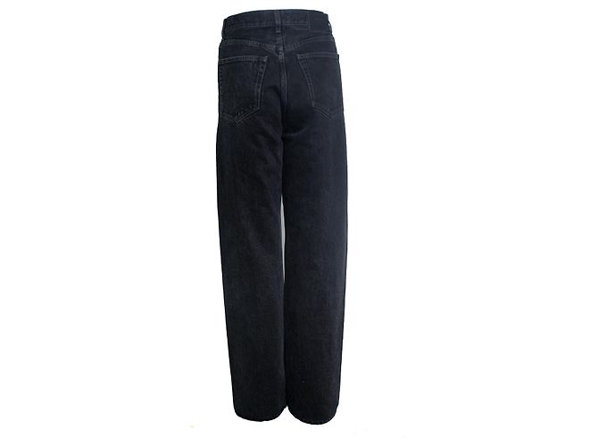 Saint Laurent, vaqueros baggy largos con cintura en V negros - vista 2