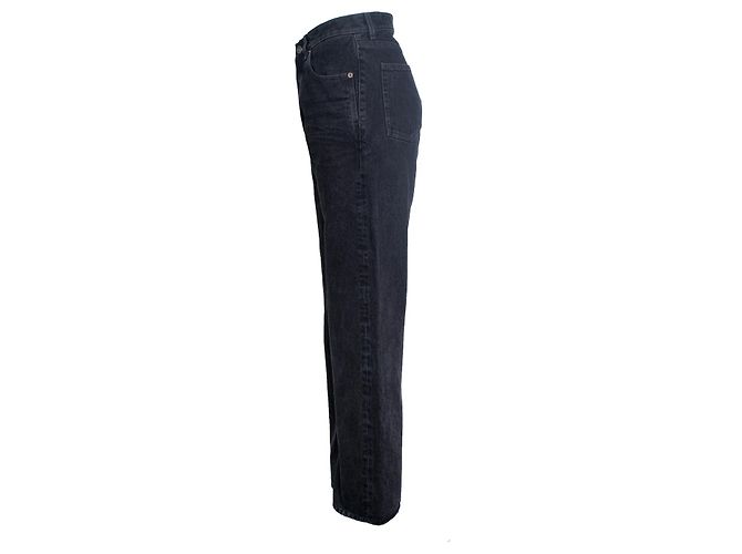 Saint Laurent, vaqueros baggy largos con cintura en V negros - vista 4