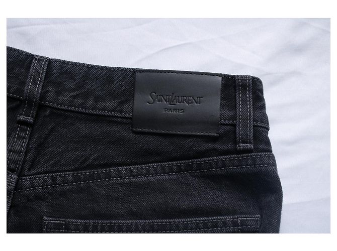 Saint Laurent, vaqueros baggy largos con cintura en V negros - vista 7
